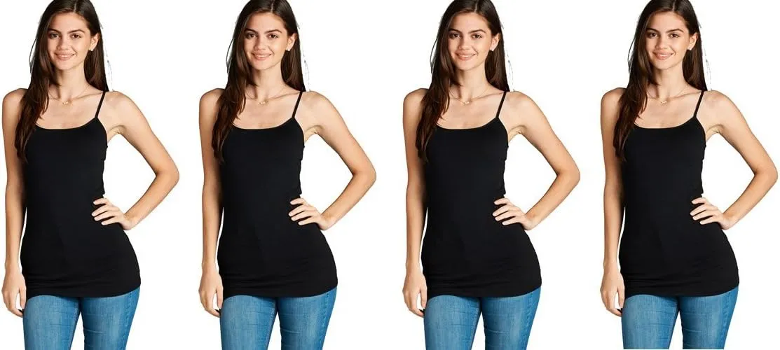 4 Pack Active Basic Women's Basic Tank Tops