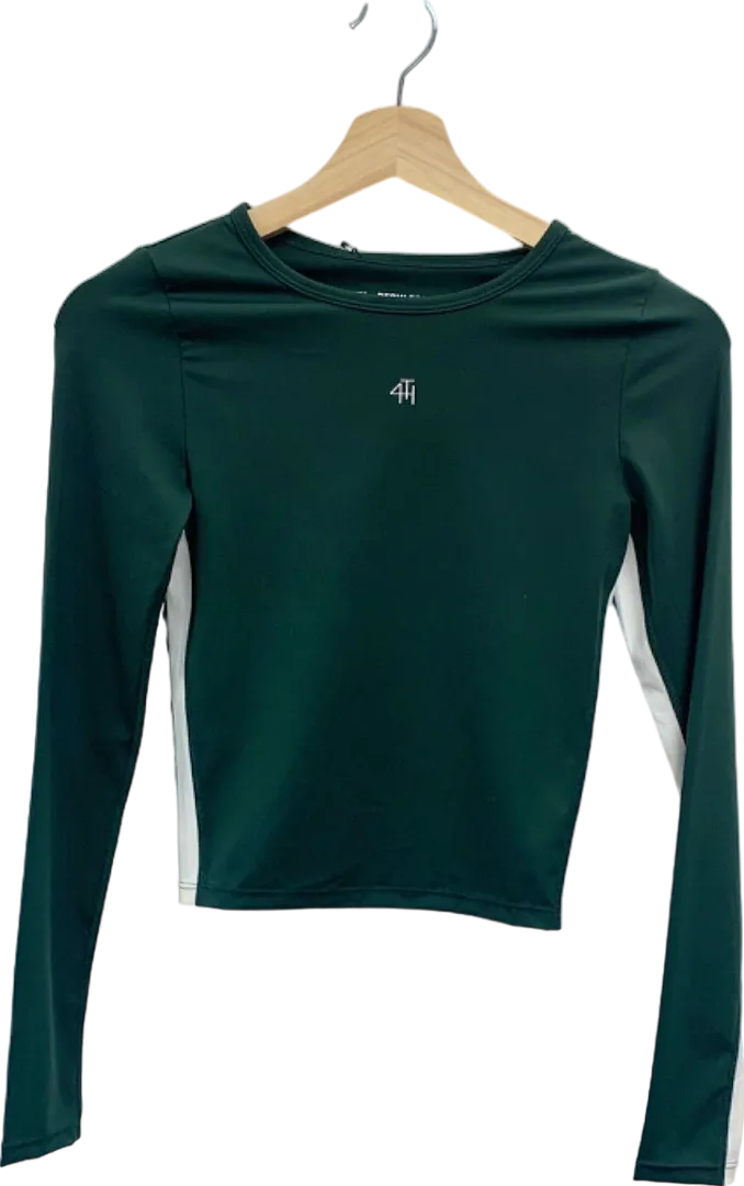 4th & Reckless Forest Green Abby Active Top UK XS