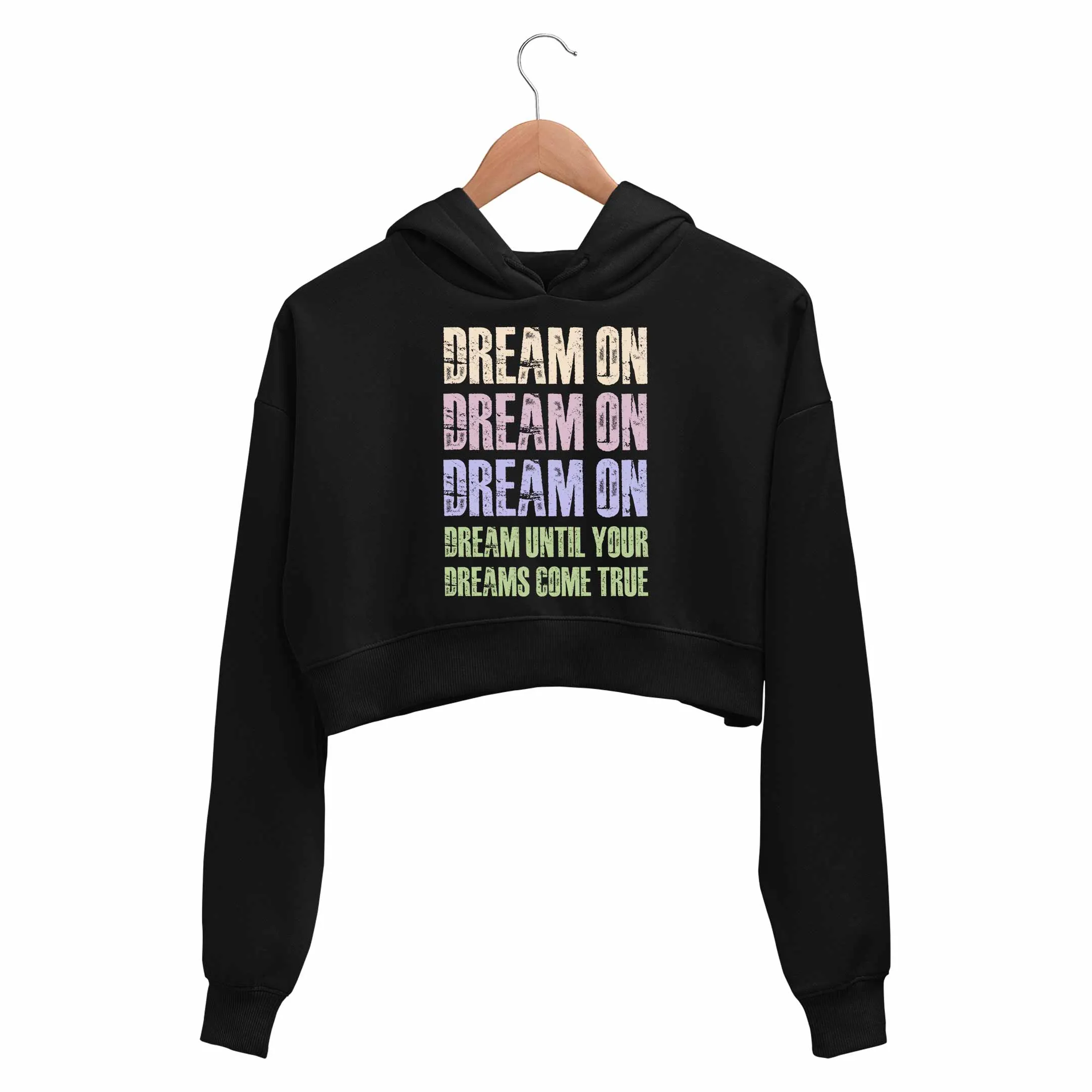 Aerosmith Crop Hoodie - Dream On Typgraphy