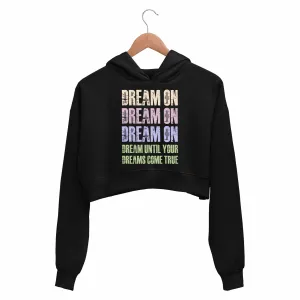 Aerosmith Crop Hoodie - Dream On Typgraphy