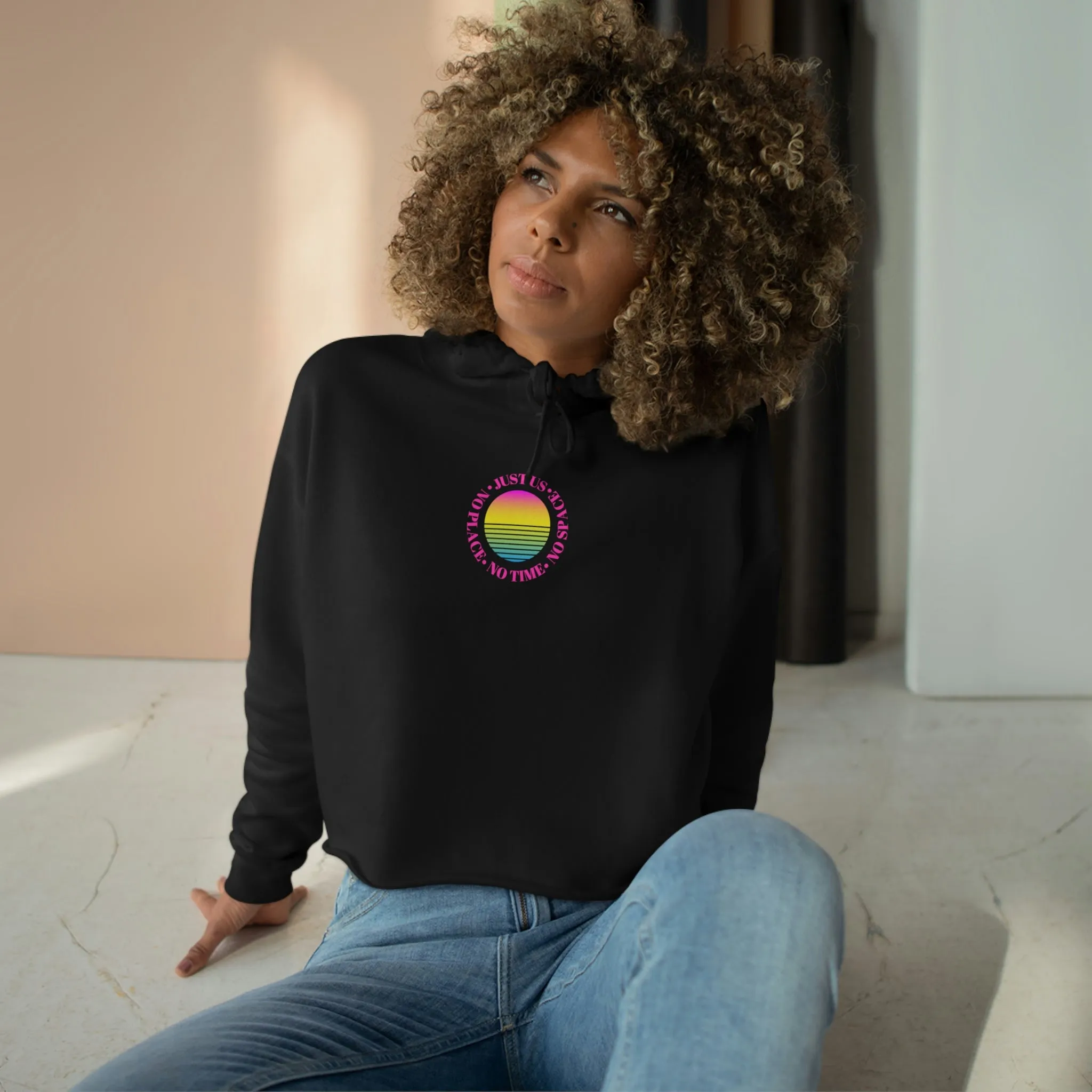 Aesthetic Cropped Hoodie, Hoodie Crop Top, Sunset Cropped Top, Hoodie Women's Cropped Fleece Pullover
