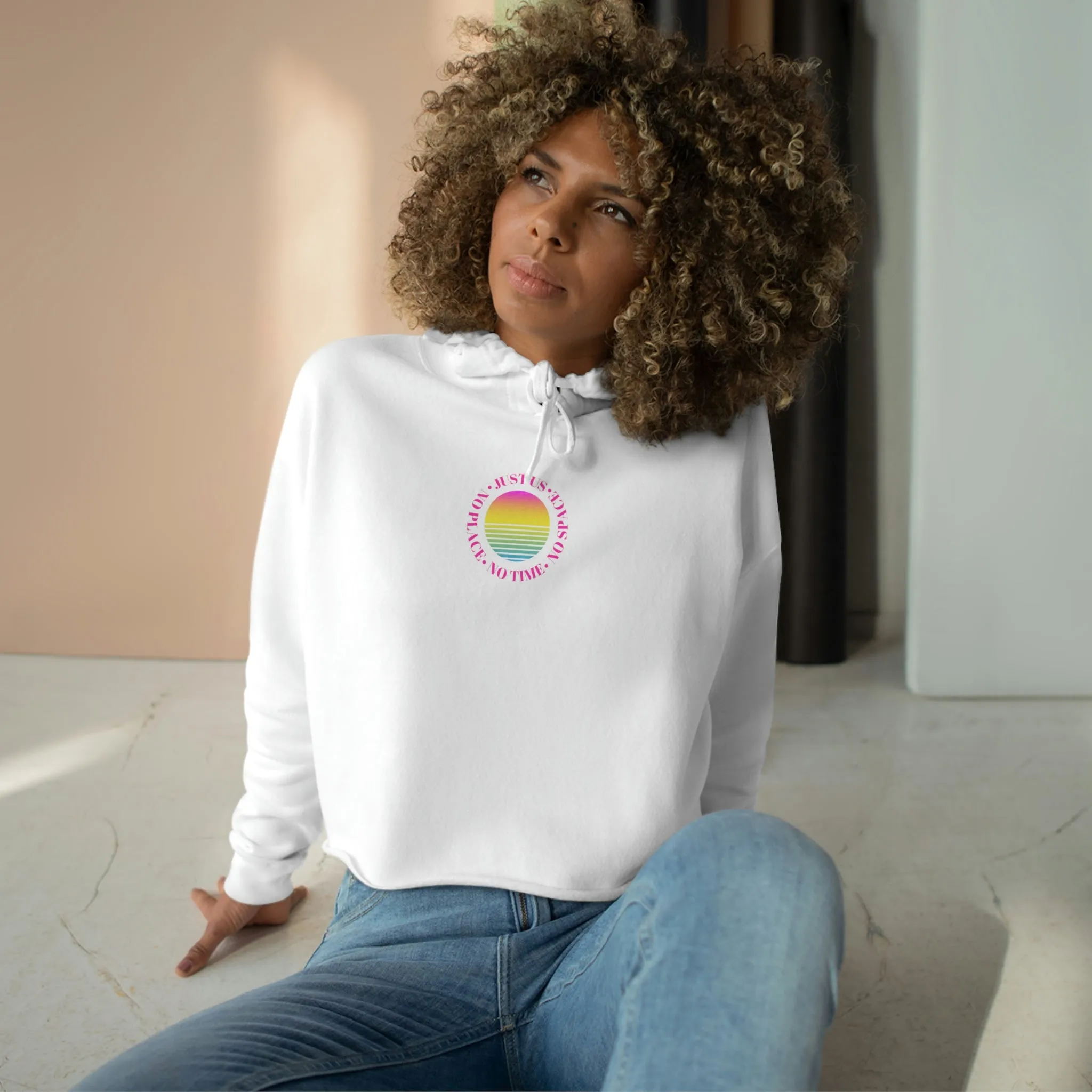 Aesthetic Cropped Hoodie, Hoodie Crop Top, Sunset Cropped Top, Hoodie Women's Cropped Fleece Pullover
