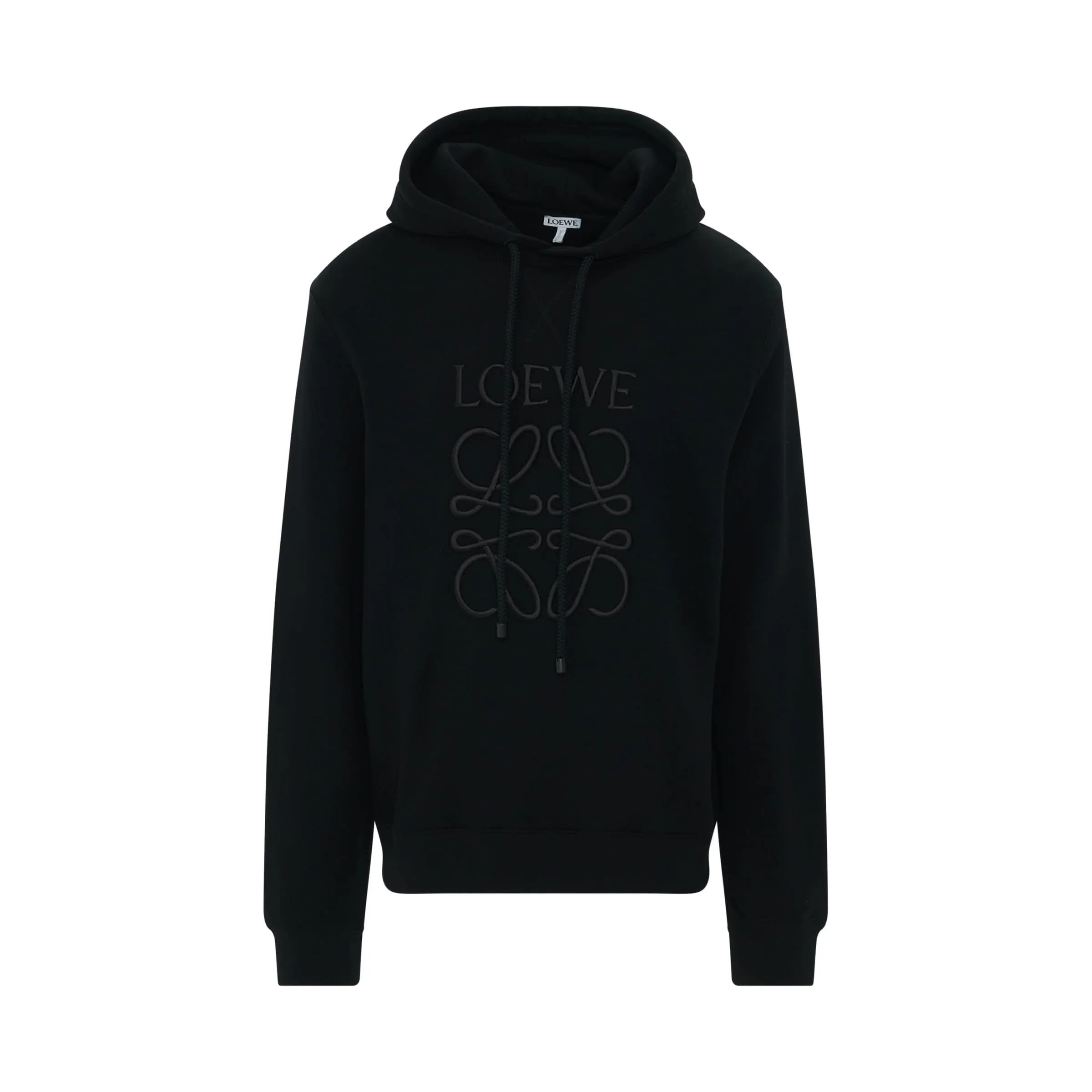 Anagram Tonal Hoodie in Black