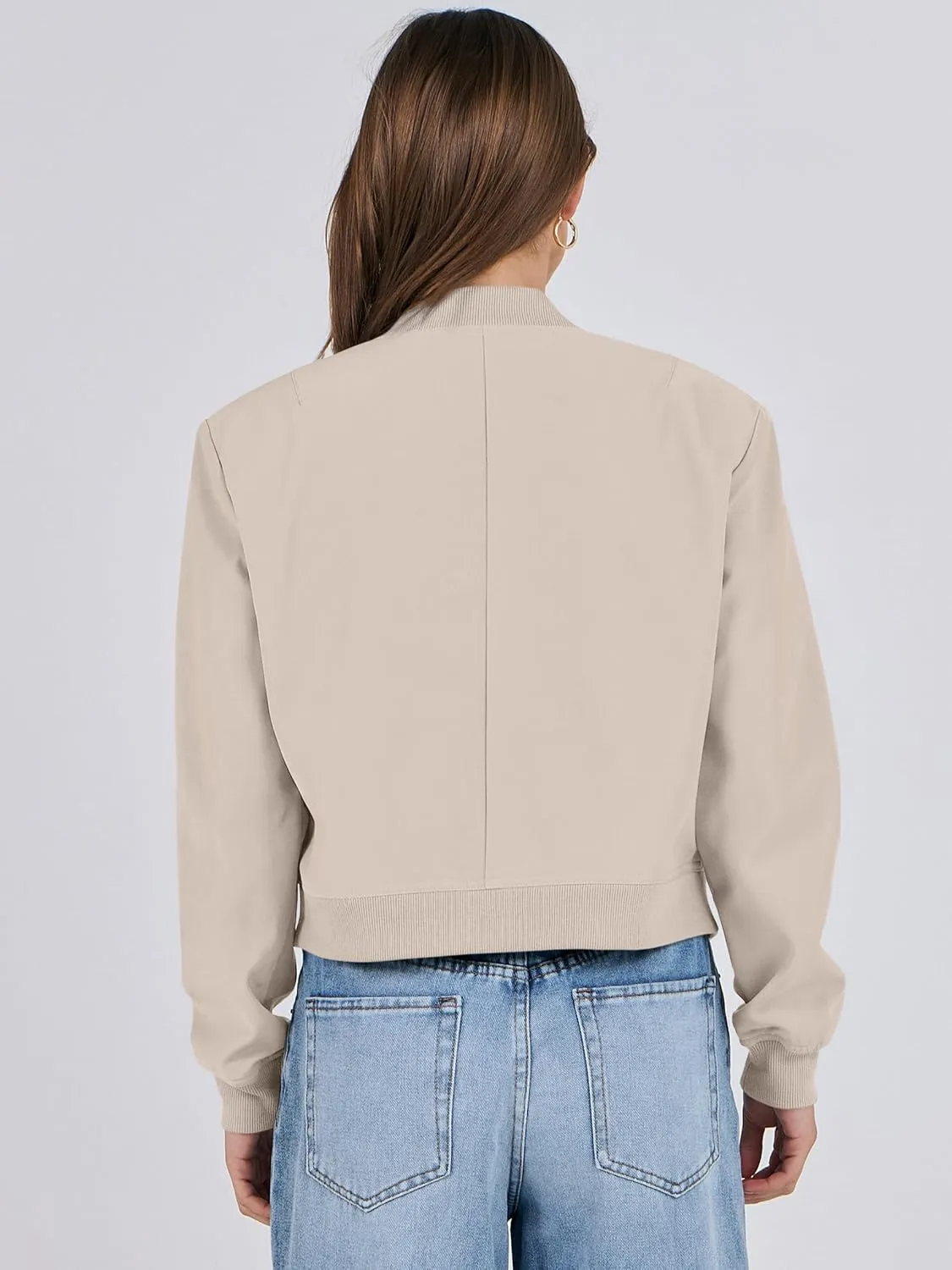 ANRABESS Womens Bomber Jacket Button Cropped Casual Varsity Jackets Shackets Fall Trendy Fashion Travel Outfits with Pockets