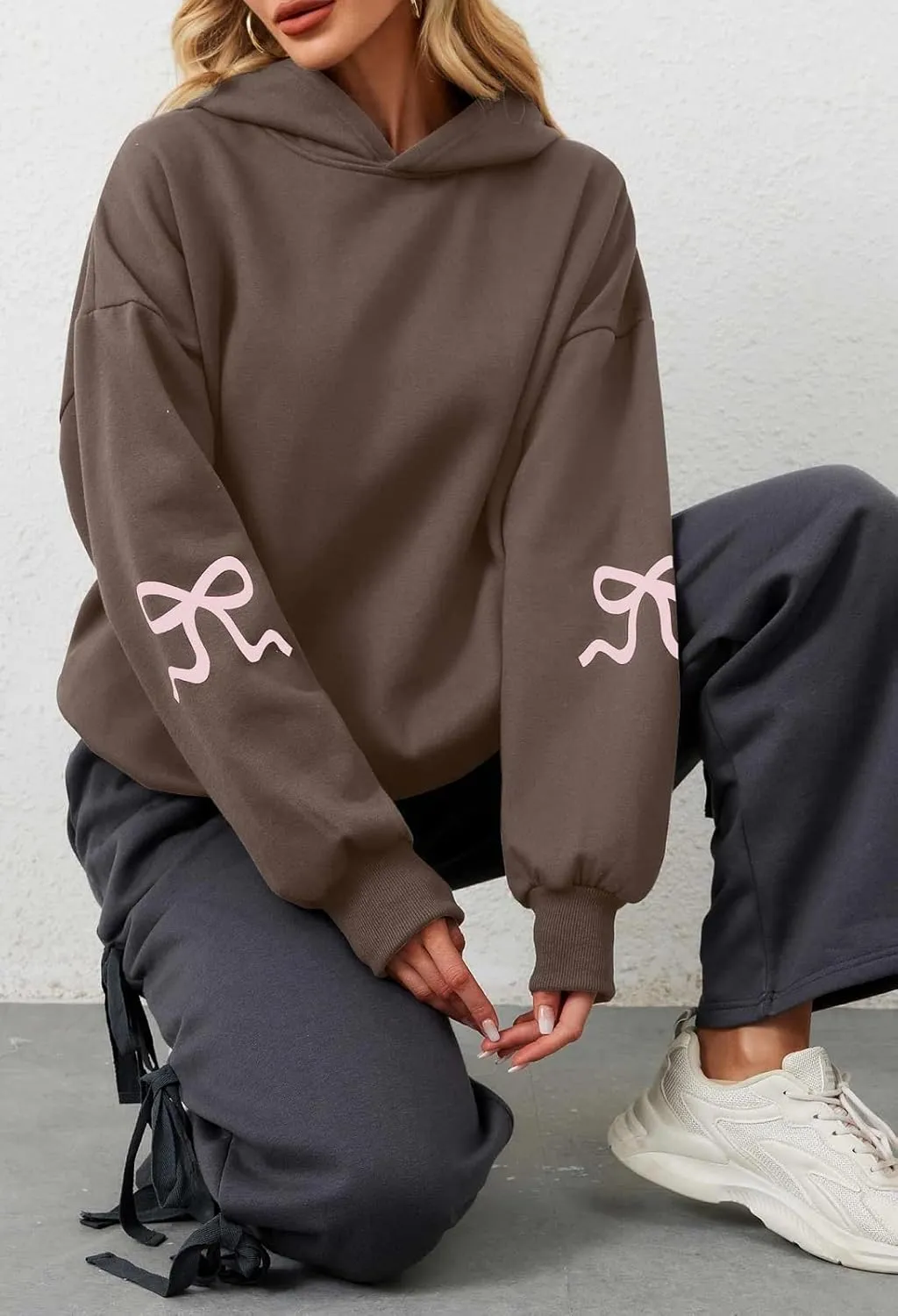 Argeousgor Women Y2k Graphic Print Hoodies Teen Girls Pullover Sweatshirt Long Sleeve Crewneck Aesthetic Loose Fit Top