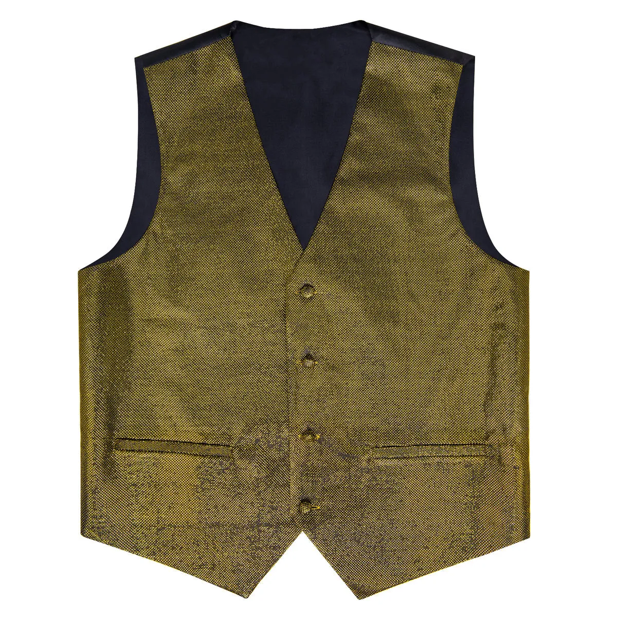Army Green Shiny Vest Set with Matching Bow Tie, Hanky, and Cufflinks