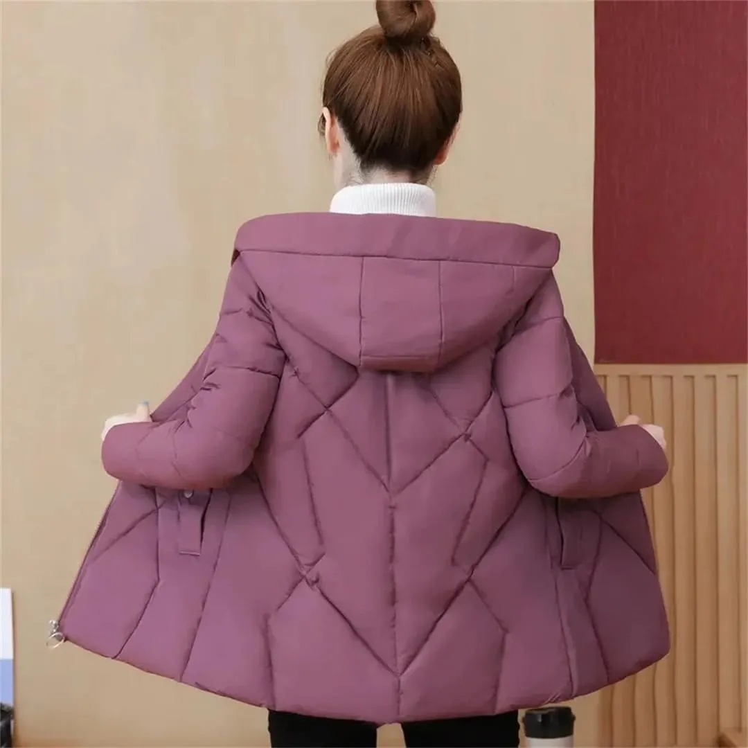 Autumn Winter Warm Down Cotton Coat Women's Slim Warm Cotton-Padded Jacket Parkas Mom Coat