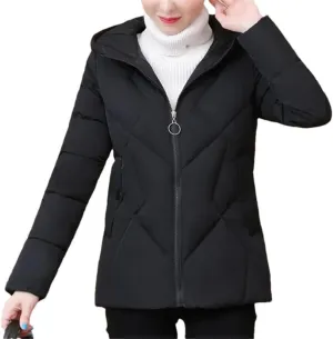 Autumn Winter Warm Down Cotton Coat Women's Slim Warm Cotton-Padded Jacket Parkas Mom Coat