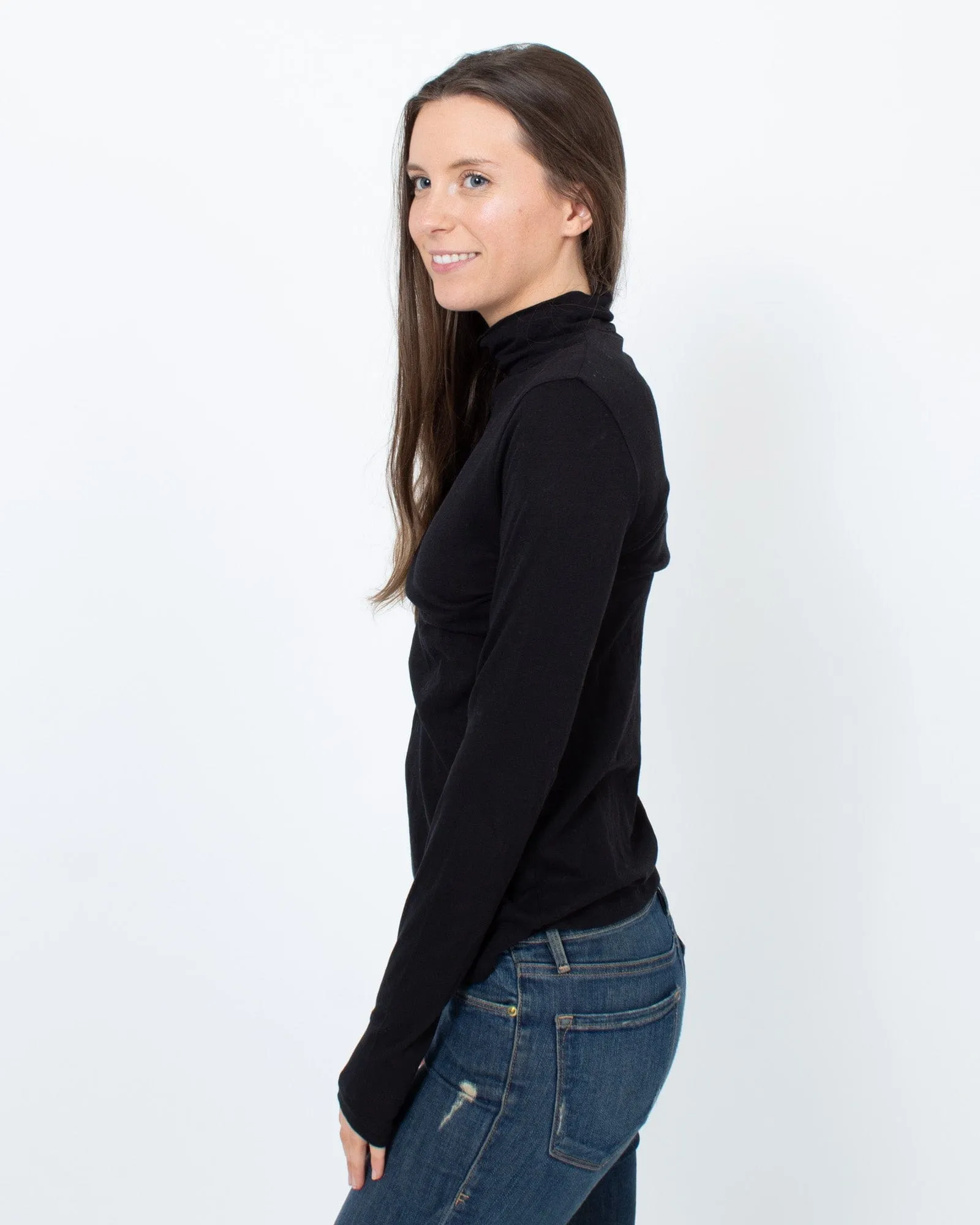 Basic Black Turtleneck Top