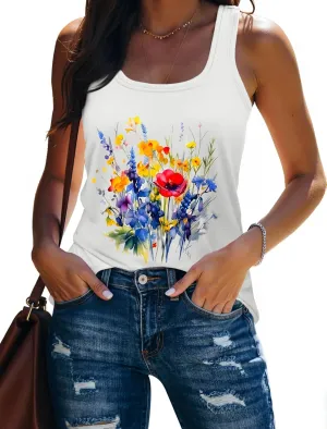 Beach Vacation Clothes for Women Sleeveless Graphic Tees Tank Tops 2025 Summer Casual Loose Fit Shirts Camisole