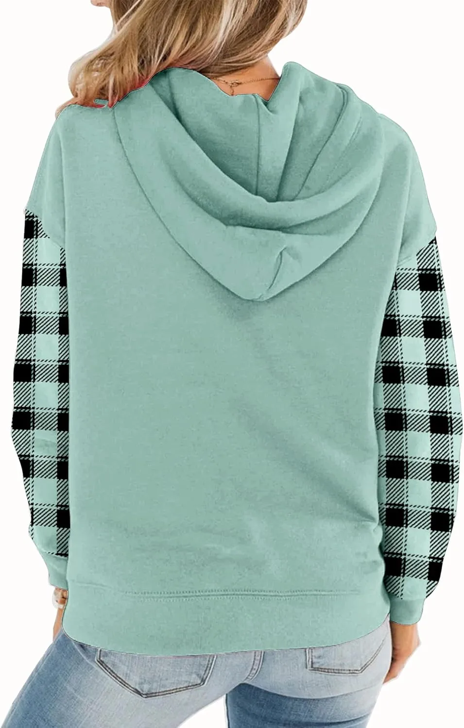 BeadChica Womens Casual Hoodies Crew Neck Long Sleeve Sweatshirts With Pocket Lightweight Pullover Tops