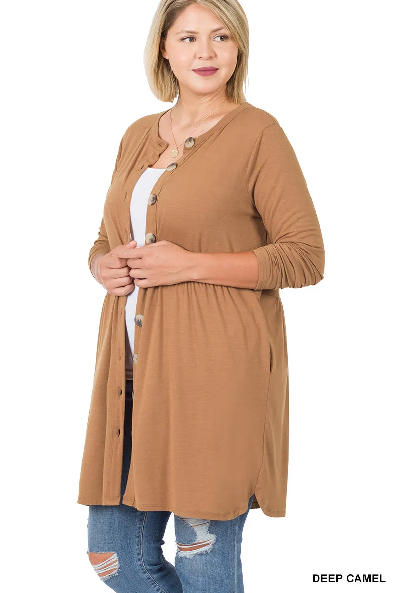 Best Deal Yet Shirred Waist Cardigan - Camel