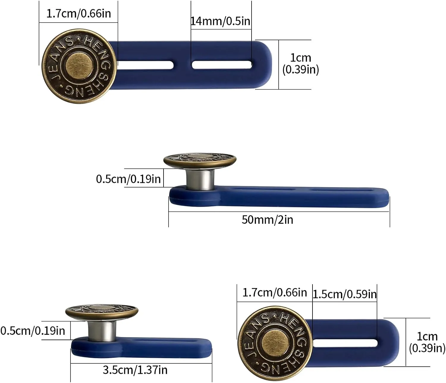 Button Extenders for Jeans, 6pcs Pants Extender Button for Women Men, Jean Button Extender, Waist Extenders, No Sew Instant Waistband Extender Buttons Metal Silicone for Jeans Pants Collar