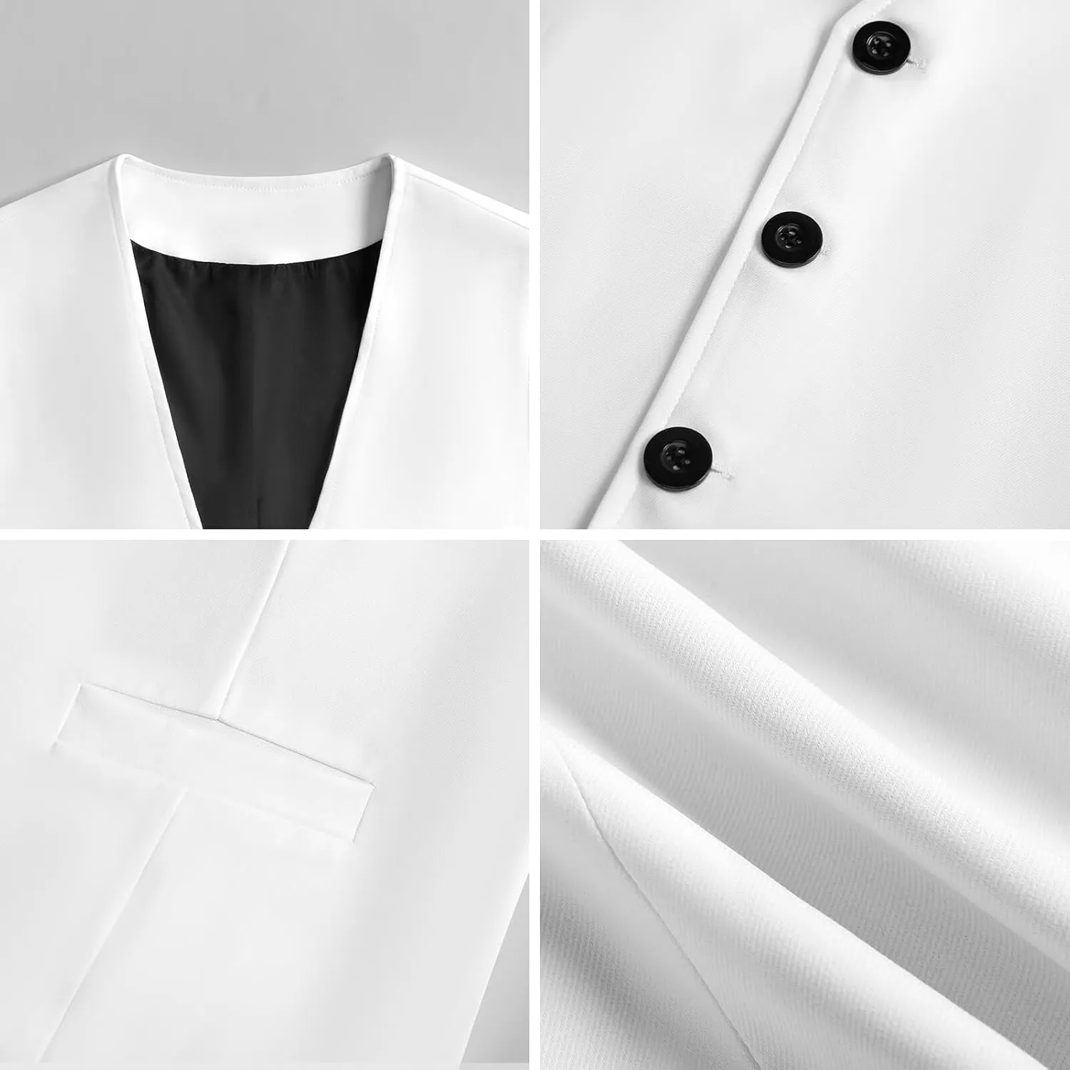 China Dragon Mens Suit Vest Slim Fit Button Up V Neck Business Waistcoat Sleeveless Dressy Top