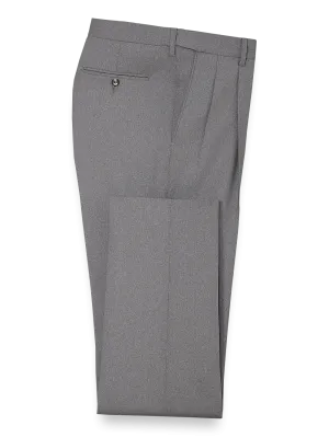 Classic Fit Essential Wool Pleated Suit Pants - Grey