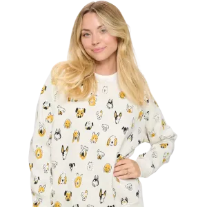 Colorful Dog Head Print Sweatshirt