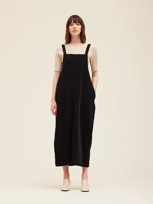 Corduroy Coverall Skirt: Black