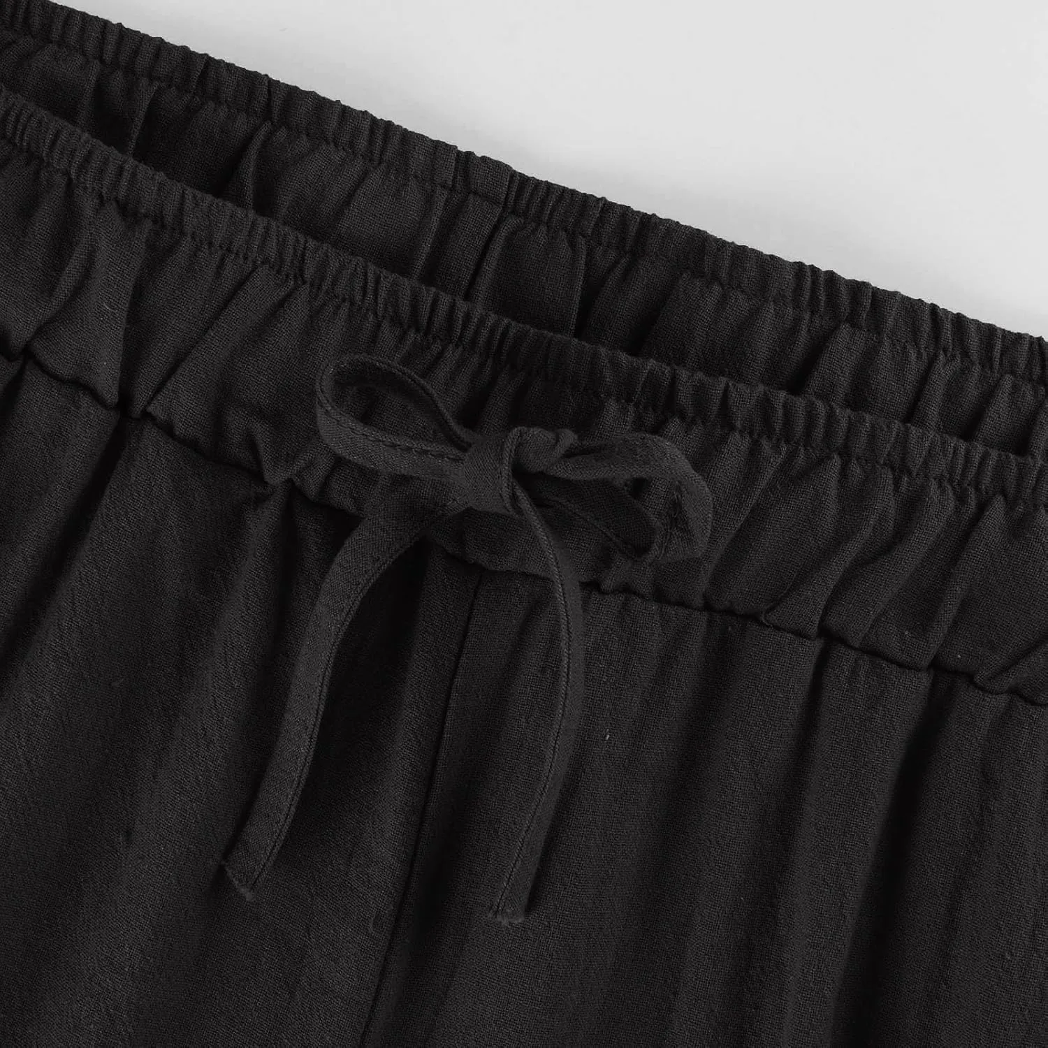 Cotton Linen Pants Women 2025 Summer Casual Loose Wide Leg Pants Drawstring High Waisted Palzzo Pants Beach Trousers