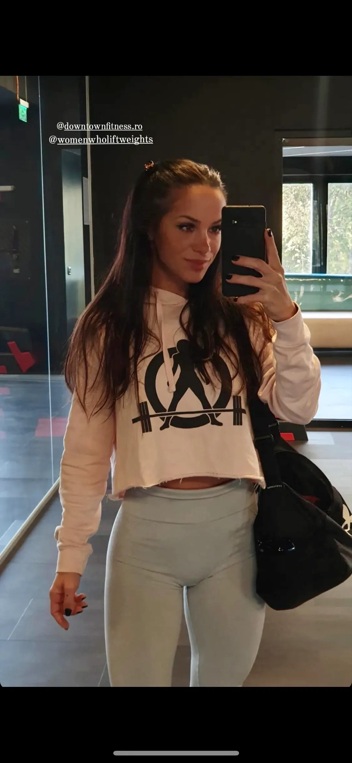 Crop Hoodie - Pale Pink - Classic Black Logo