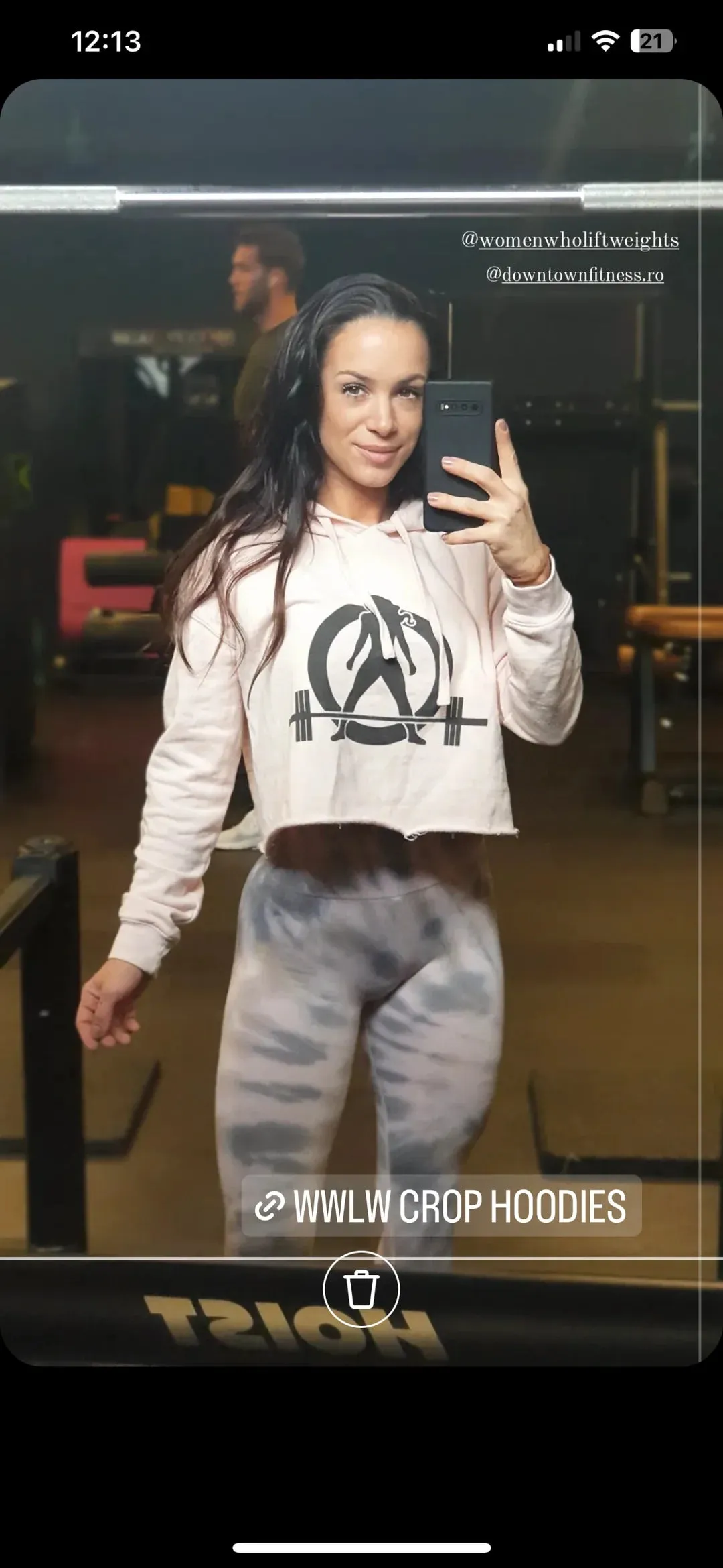 Crop Hoodie - Pale Pink - Classic Black Logo
