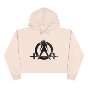 Crop Hoodie - Pale Pink - Classic Distressed Logo