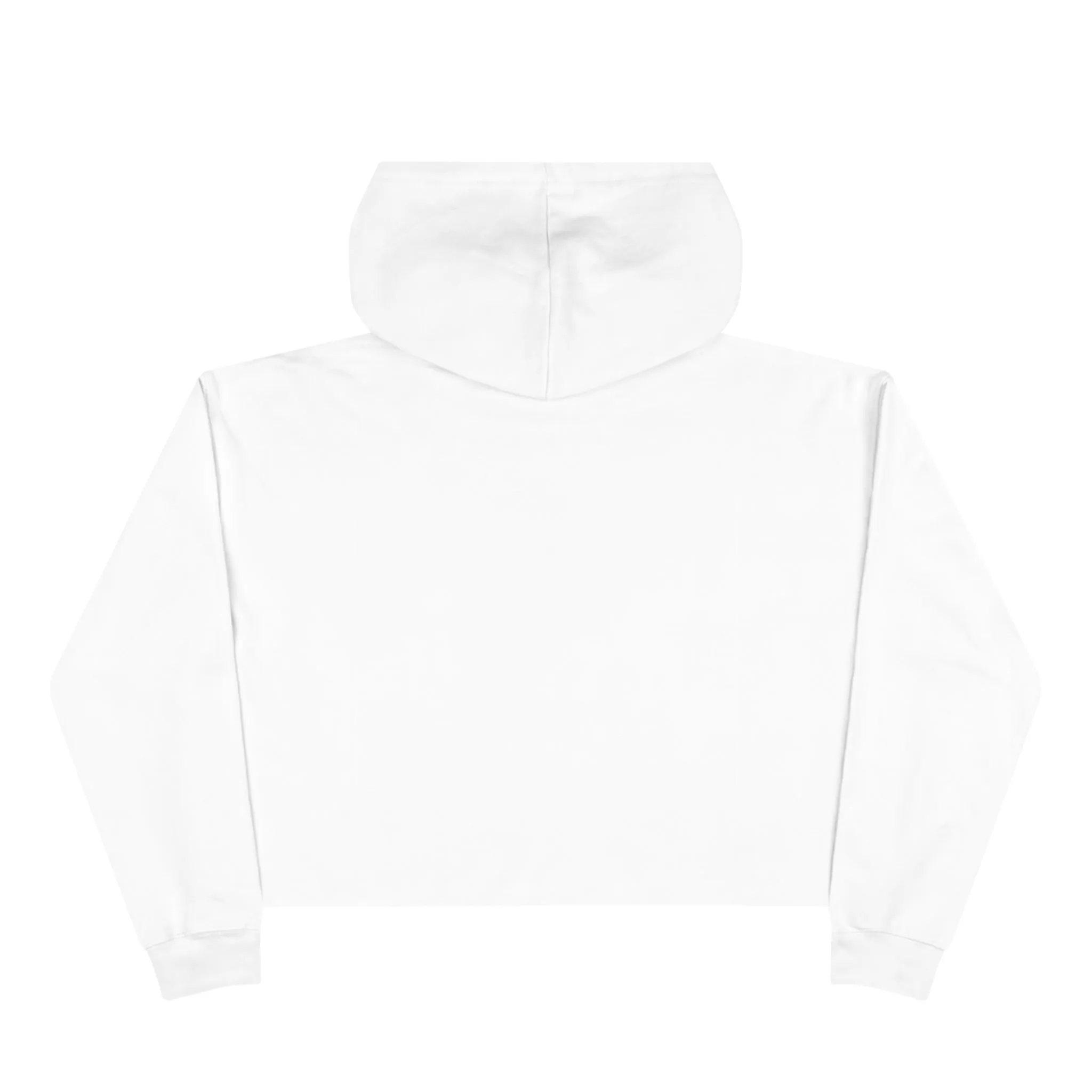 Crop Hoodie - White - Classic Logo - Plain Back