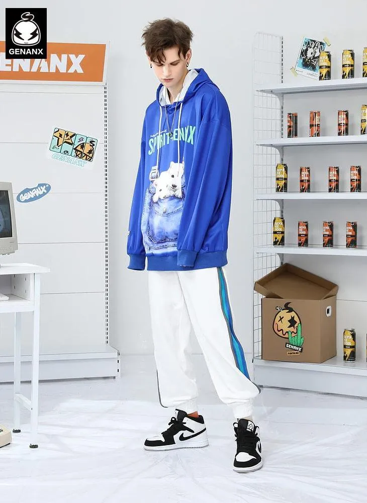 Cutie Puppy Graphic Space Cotton Hoodies