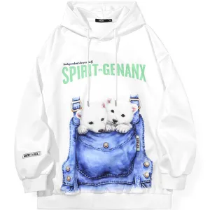 Cutie Puppy Graphic Space Cotton Hoodies