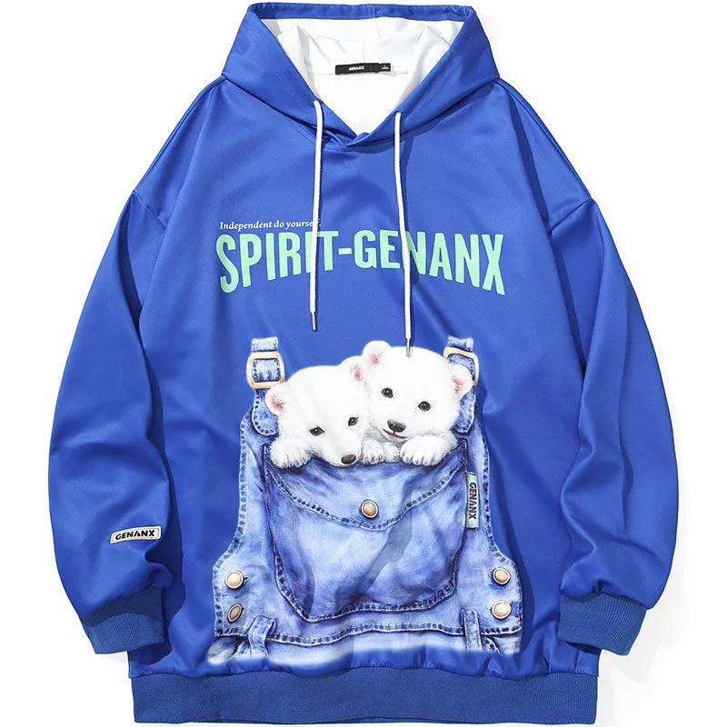 Cutie Puppy Graphic Space Cotton Hoodies