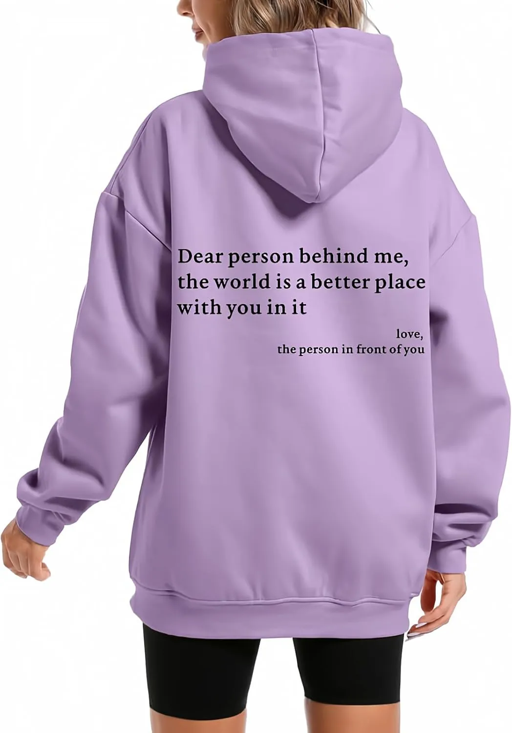 Dear Person Behind Me You Are Enough Hoodie for Women Teen Girls Oversized Aesthetic Graphic Sweatshirt Pullover Top