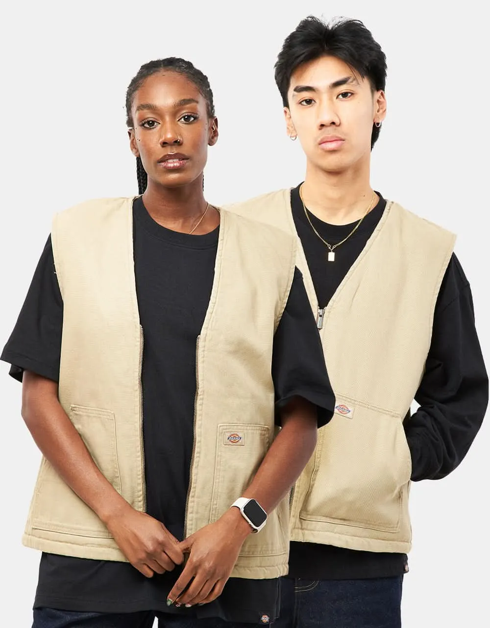 Dickies Duck Canvas Summer Vest - Stone Washed Desert Sand