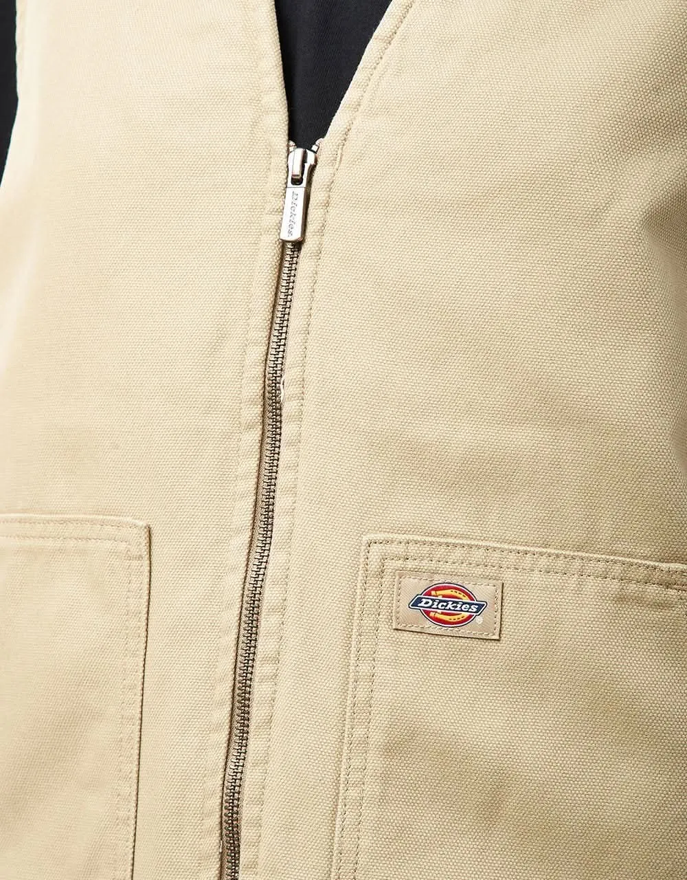Dickies Duck Canvas Summer Vest - Stone Washed Desert Sand