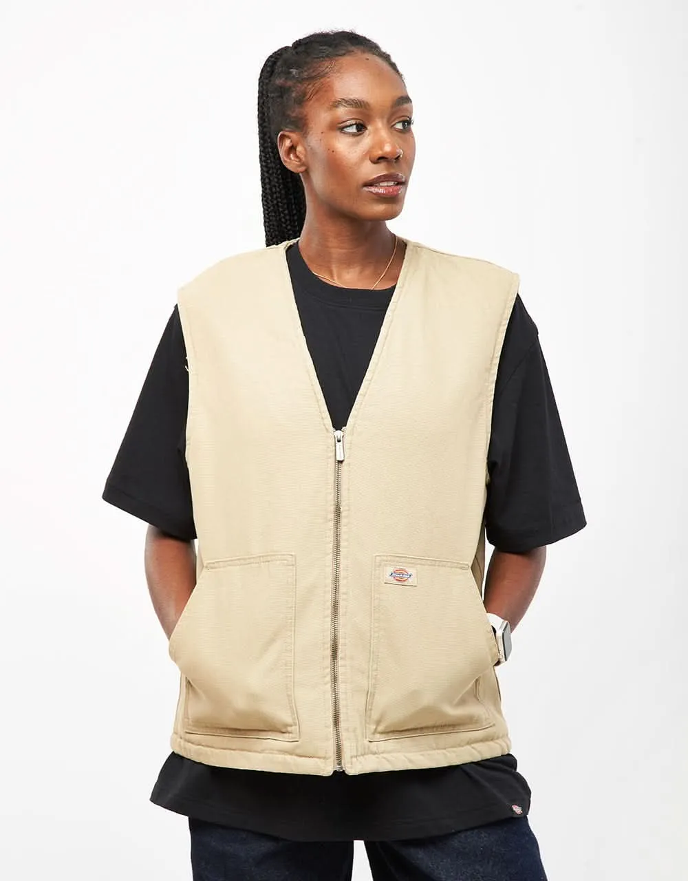 Dickies Duck Canvas Summer Vest - Stone Washed Desert Sand