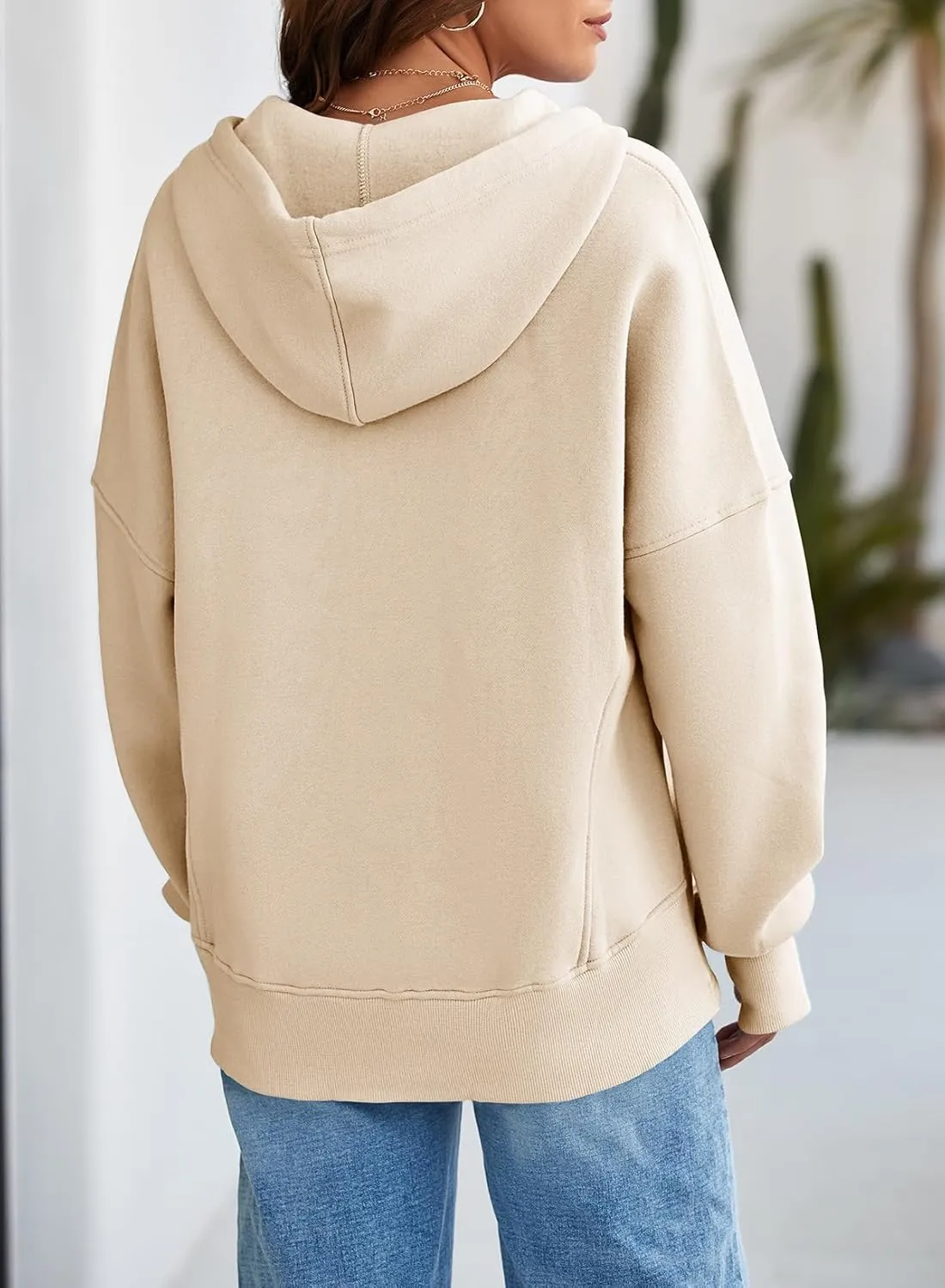Dokotoo Womens Casual Drawstring Zip Up Thick Hoodies Long Sleeve Fleece Sweatshirts Solid Jacket Coat with Pockets
