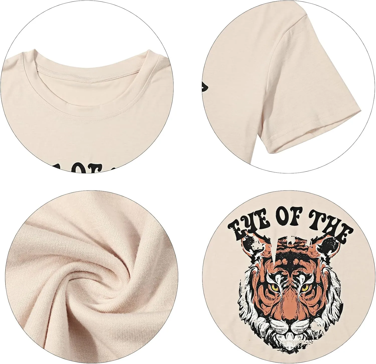 Eye of The Tiger Shirt Women Vintage Tiger Printed Short Sleeve Tshirt Throwback Concert T-Shirts Casual Tee Tops