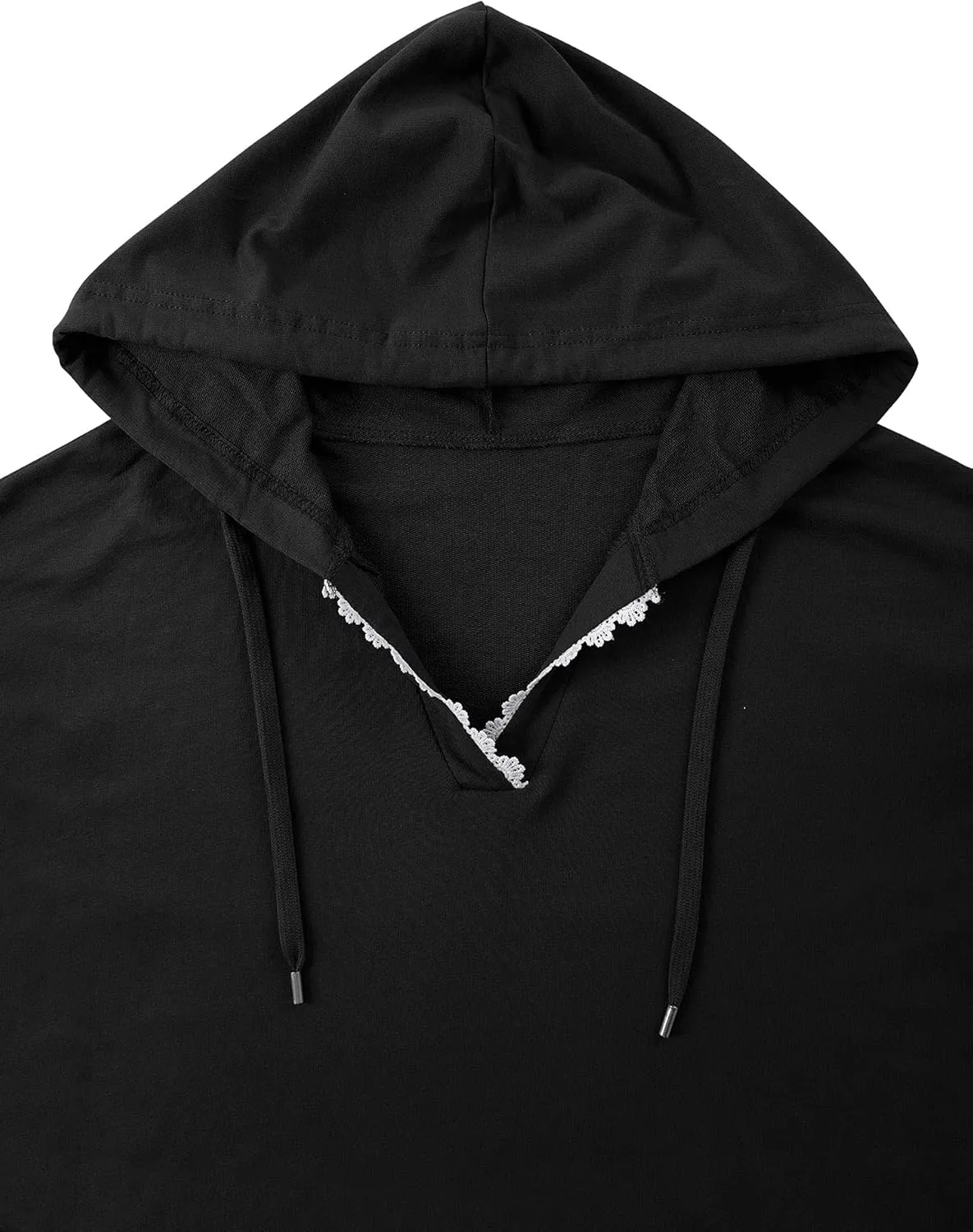 Ezcosplay Women Casual V Neck Hoodies Oversized Sweatshirt Long Sleeve Pullover Tops