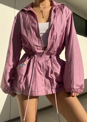 Floral Embroidered Mauve Windbreaker (M)