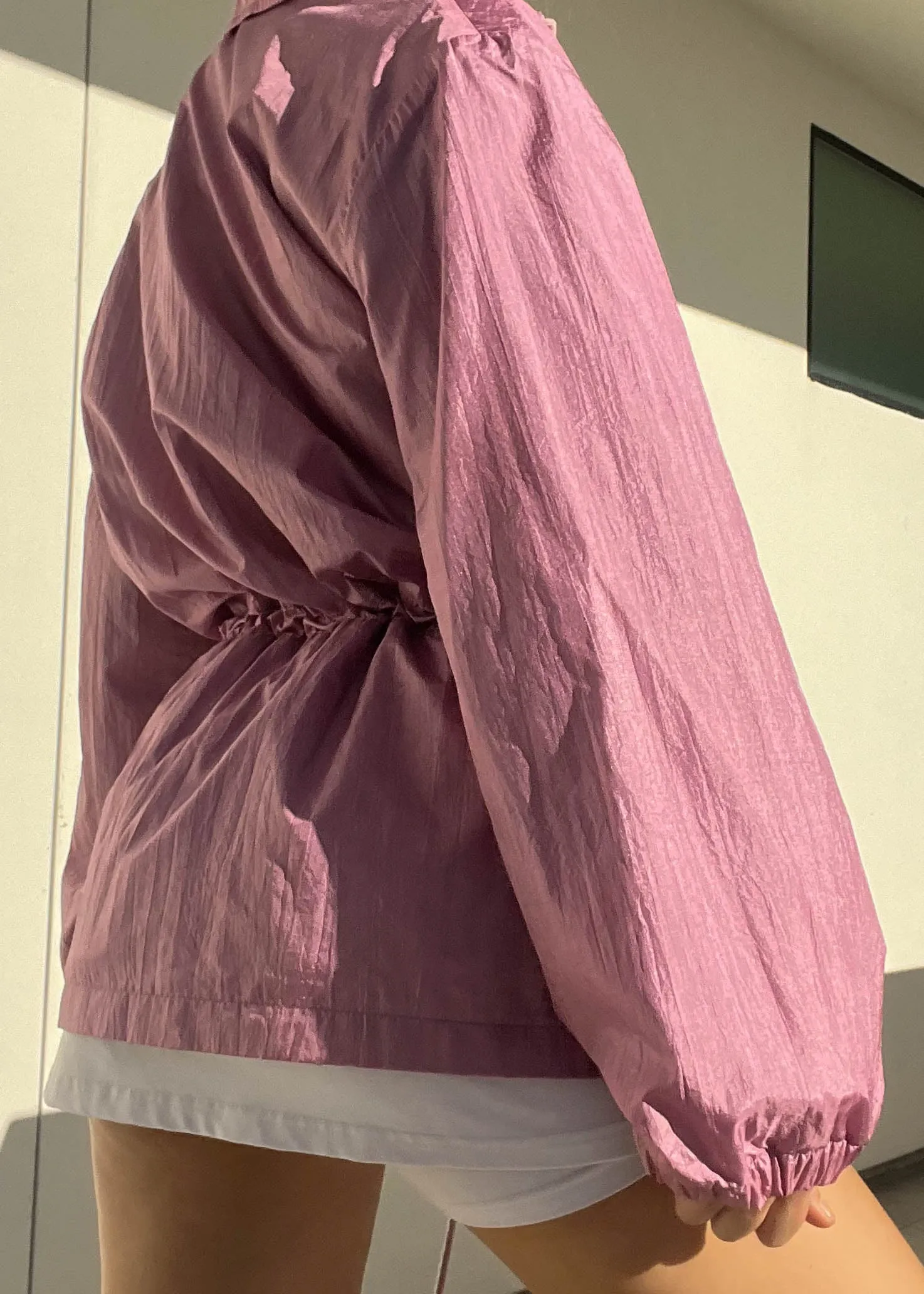 Floral Embroidered Mauve Windbreaker (M)