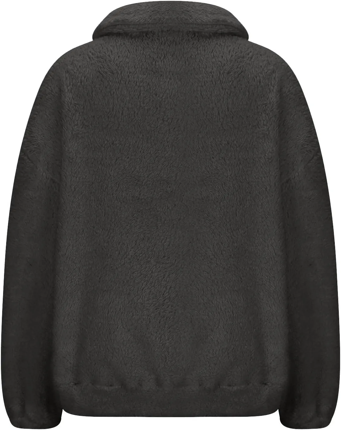 Fuzzy Fleece Sweatshirt For Women Casual Loose Half Zip Up Sherpa Pullover Sweater Warm Fall Winter Outfits