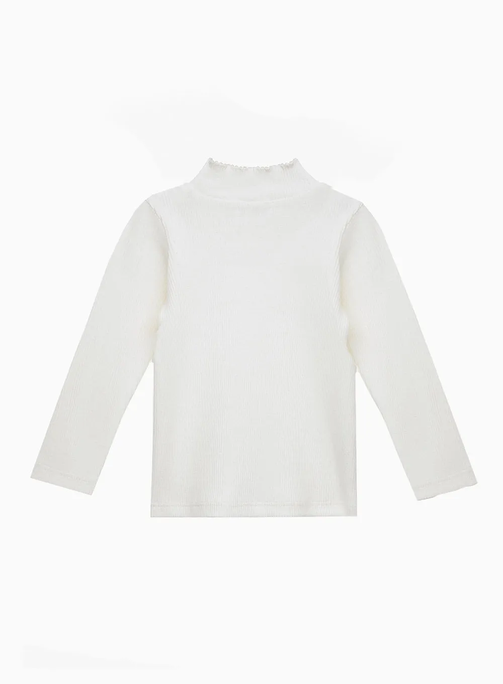 Grace Bow Jersey Top in White