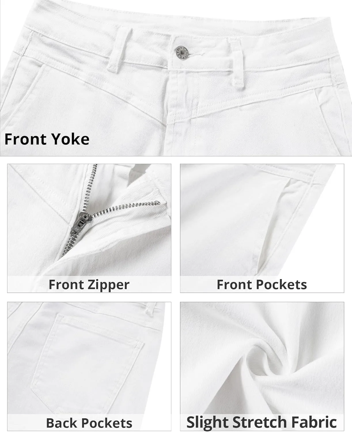 GRAPENT Wide Leg Jeans for Women Trendy Cropped High Waisted Front Yoke Casual Stretchy Denim Trousers Ankle Pants Jeans