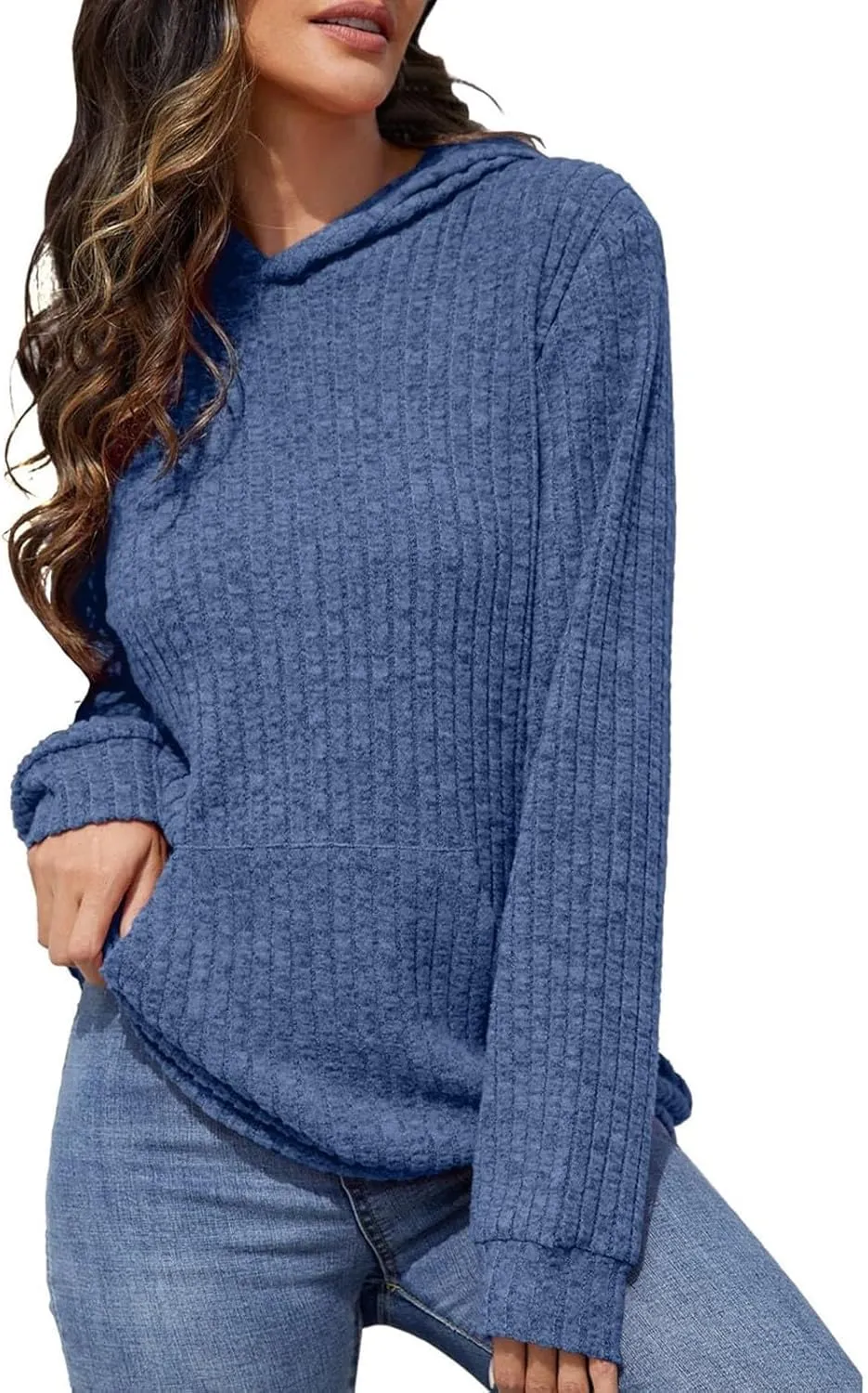 Gumipy Oversized Hoodies Sweatshirt for Women Knit Long Sleeve Shirts Tops Trendy Tunic Sweater Sweatshirt Comfrt Hoodie