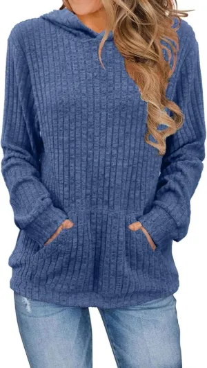 Gumipy Oversized Hoodies Sweatshirt for Women Knit Long Sleeve Shirts Tops Trendy Tunic Sweater Sweatshirt Comfrt Hoodie