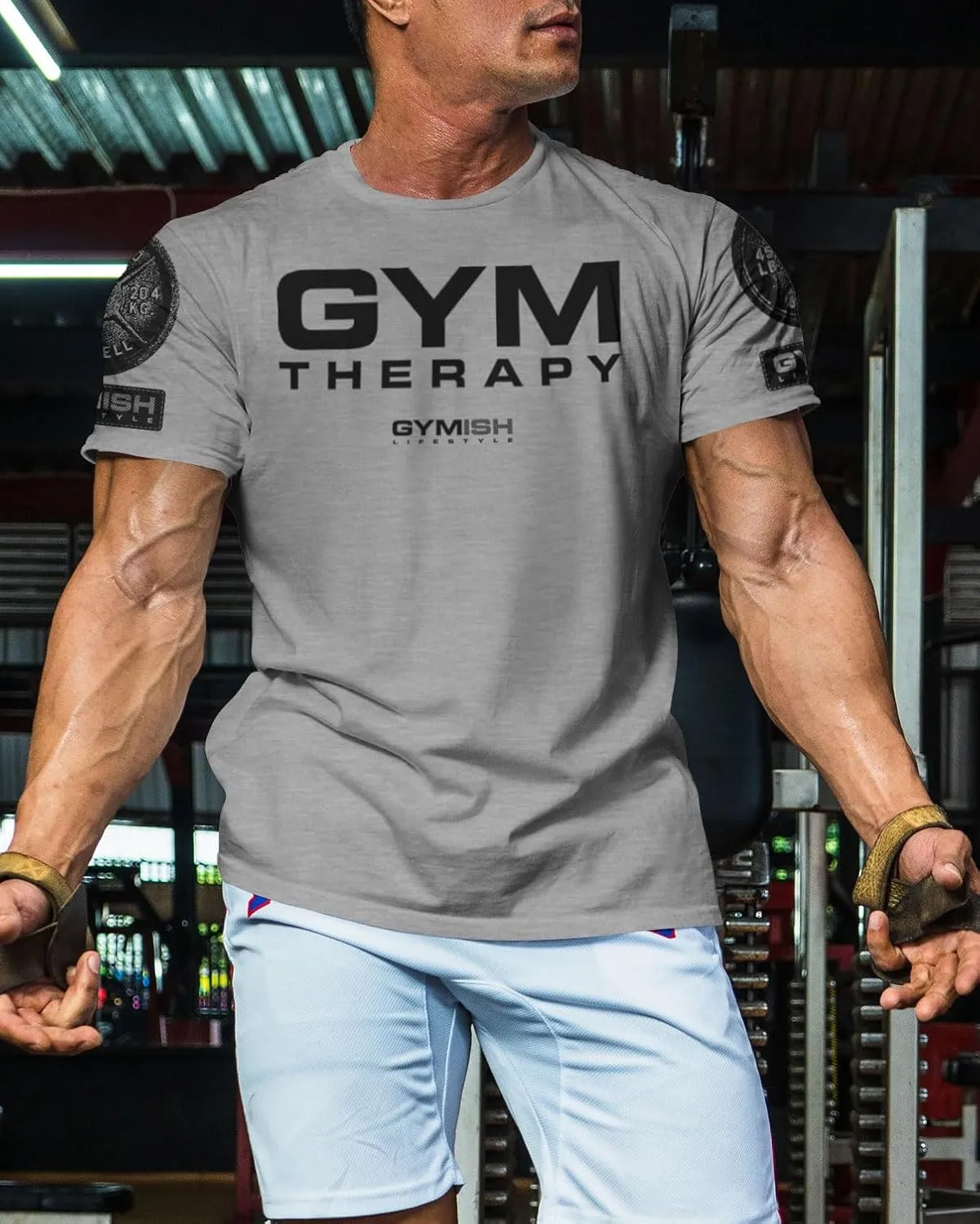 Gymish Lifestyle Gym Therapy Workout Shirts for Men, Lifting T-Shirt for Gym Workout