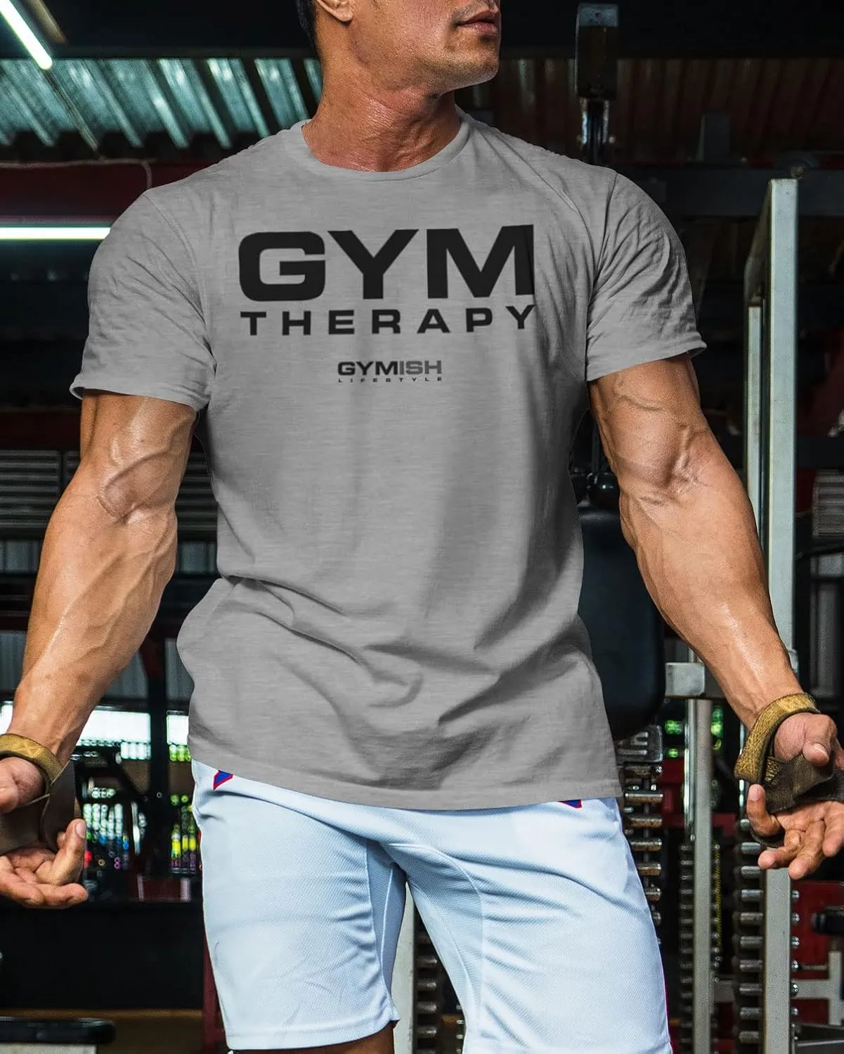Gymish Lifestyle Gym Therapy Workout Shirts for Men, Lifting T-Shirt for Gym Workout
