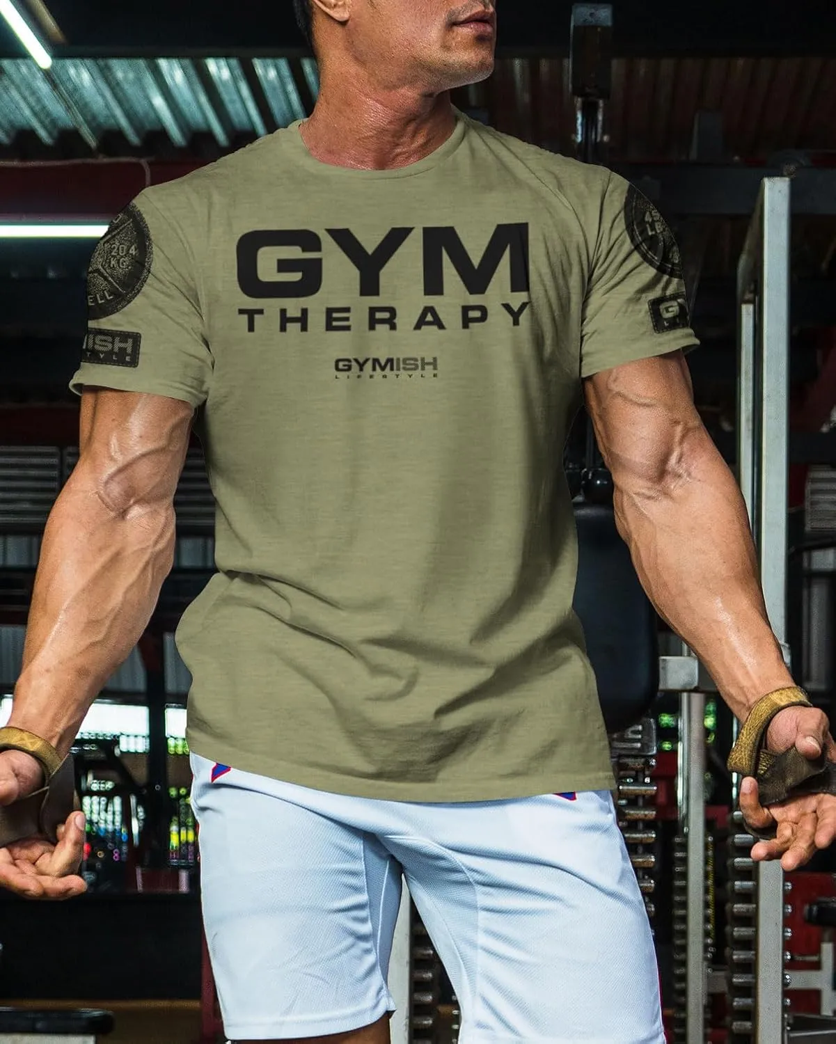 Gymish Lifestyle Gym Therapy Workout Shirts for Men, Lifting T-Shirt for Gym Workout