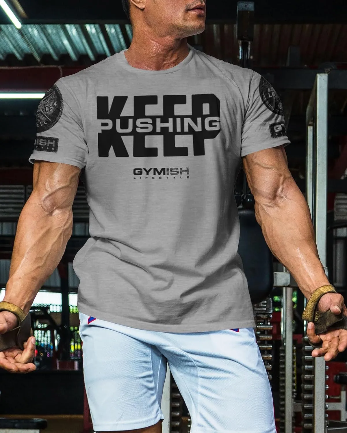 Gymish Lifestyle Keep Pushing Inspirational Gym Shirt to Push Your Self Workout Tshirt