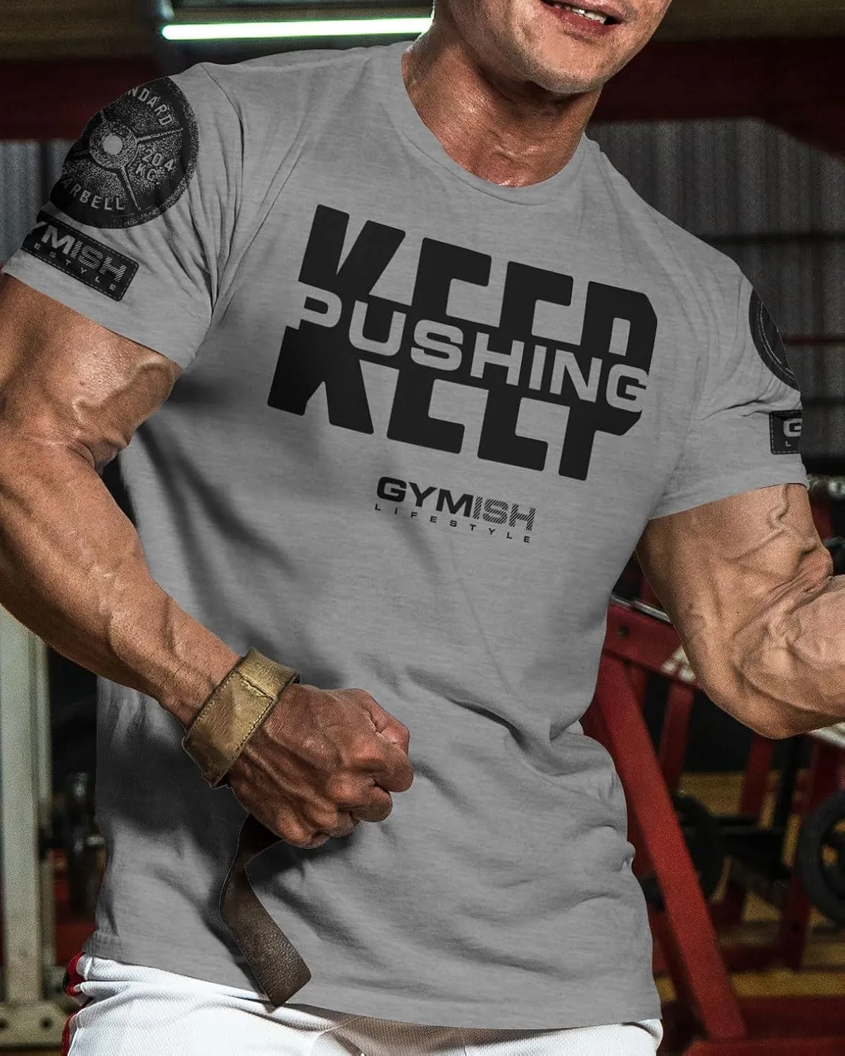 Gymish Lifestyle Keep Pushing Inspirational Gym Shirt to Push Your Self Workout Tshirt