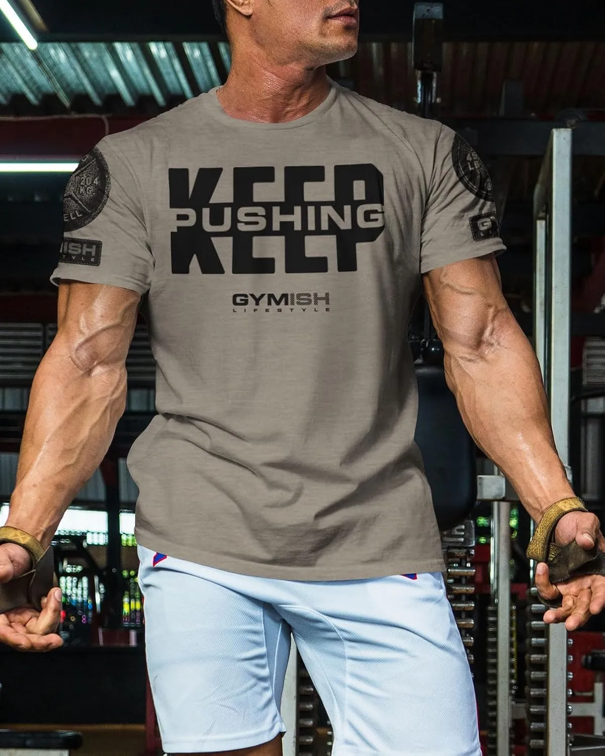 Gymish Lifestyle Keep Pushing Inspirational Gym Shirt to Push Your Self Workout Tshirt