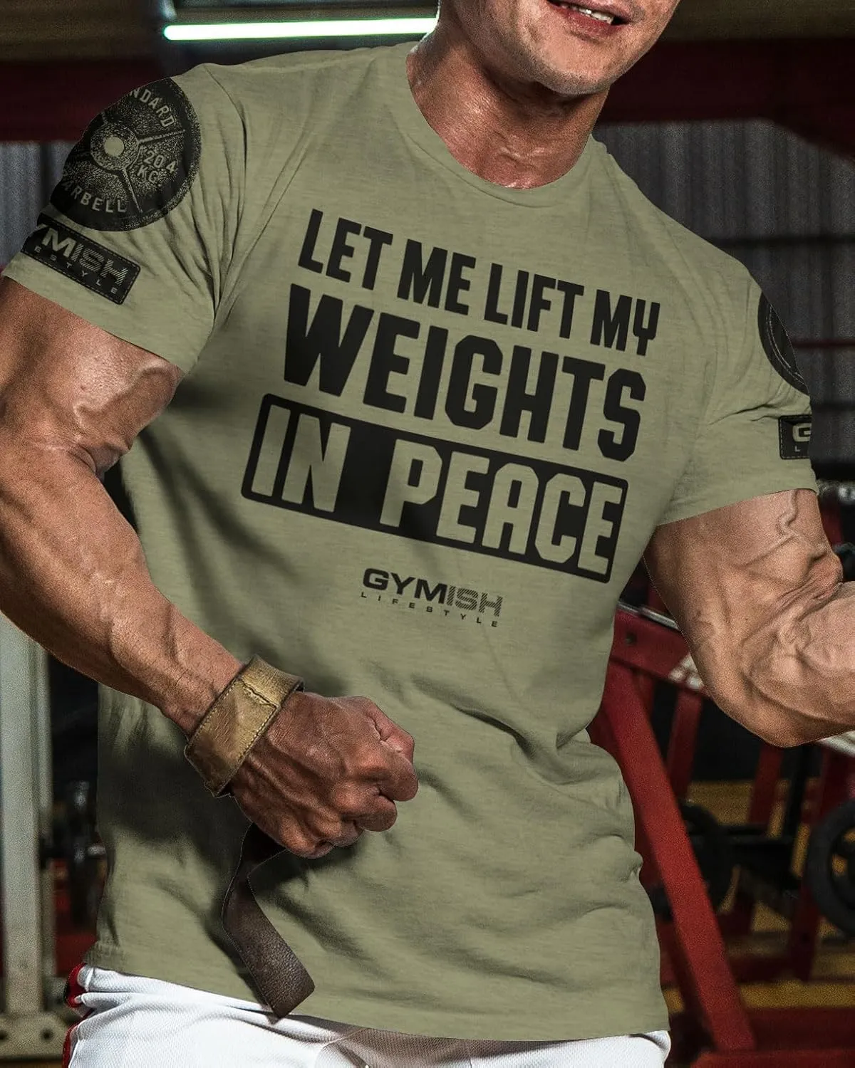 Gymish Lifestyle Let Me Lift My Weights in Peace Gym Work Out Lifting T-Shirt